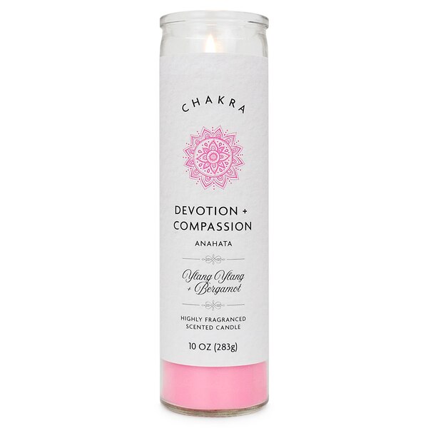 Star Candle Co. 3-Wick Chakra Pillar Candle, Devotion & Compassion, 8 in