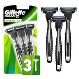 Gillette Mach3 Sensitive 3-Blade Disposable Razors, 3 CT, thumbnail image