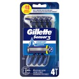 Gillette Sensor3 3-Blade Disposable Razors, 4 CT, thumbnail image