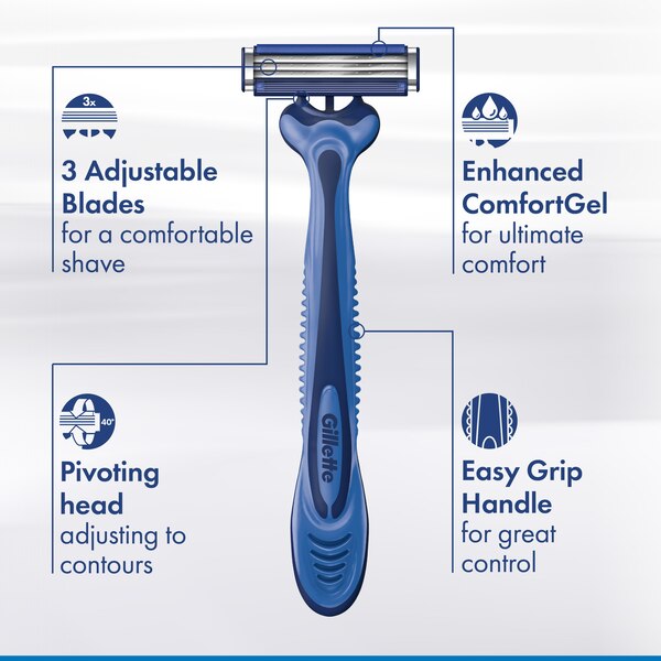 Gillette Sensor3 3-Blade Disposable Razors, 4 CT