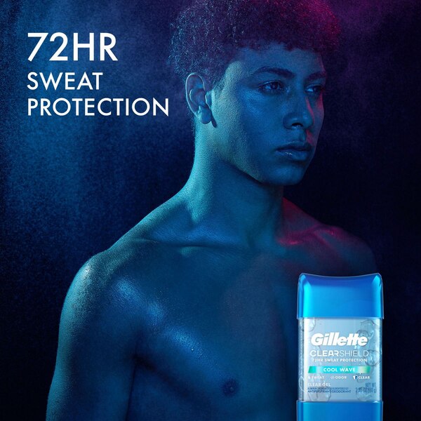 Gillette Clear Gel Antiperspirant & Deodorant Stick, Cool Wave, 2.85 OZ