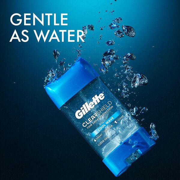 Gillette Clear Gel Antiperspirant & Deodorant Stick, Cool Wave, 2.85 OZ