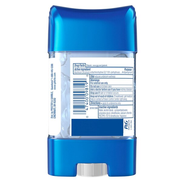 Gillette Clear Gel Antiperspirant & Deodorant Stick, Cool Wave, 2.85 OZ