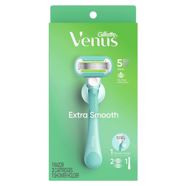 Gillette Venus Extra Smooth 5-Blade Razor + 2 Razor Blade Refills
