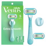 Gillette Venus Extra Smooth 5-Blade Razor + 2 Razor Blade Refills, thumbnail image