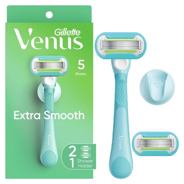 Gillette Venus Extra Smooth 5-Blade Razor + 2 Razor Blade Refills