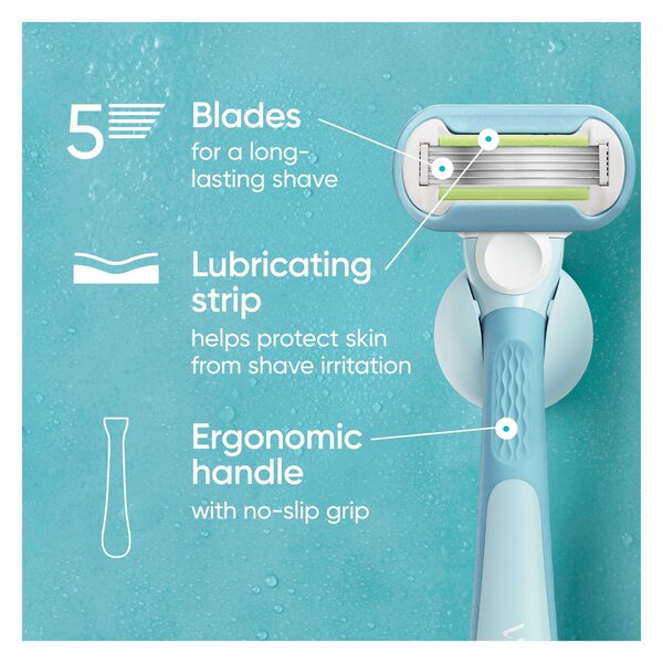 Gillette Venus Extra Smooth 5-Blade Razor + 2 Razor Blade Refills