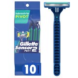 Gillette Sensor2 Plus 2-Blade Lubrastrip Pivot Disposable Razors, 10 CT, thumbnail image