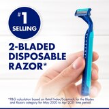 Gillette Sensor2 Plus 2-Blade Lubrastrip Pivot Disposable Razors, 10 CT, thumbnail image 2 of 10