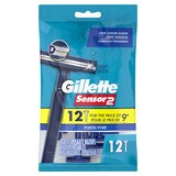 Gillette Sensor2 2-Blade Fixed Disposable Razors, 12 CT, thumbnail image 5 of 5