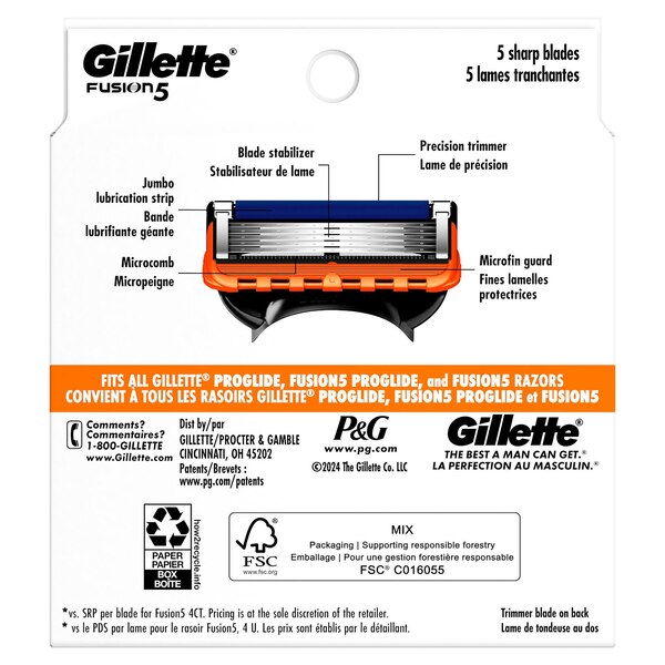 Gillette Fusion5 5-Blade Razor Blades Refills