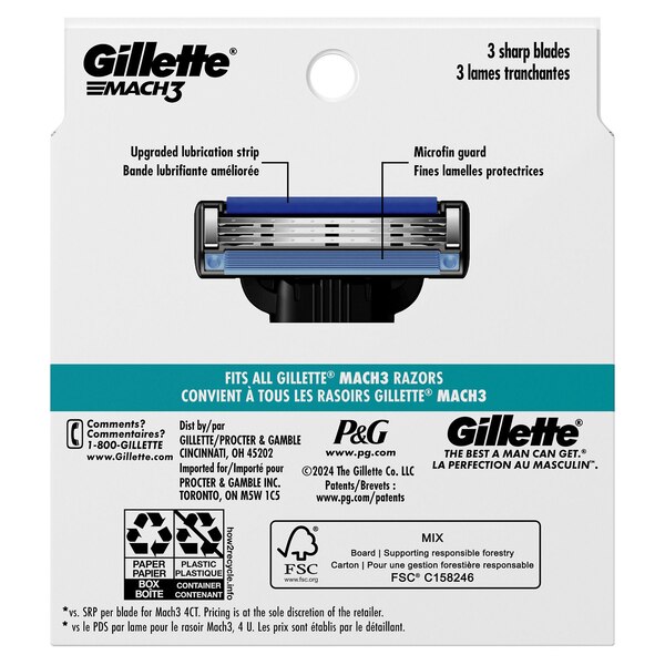 Gillette Mach3 3-Blade Razor Blade Refills