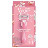 Gillette Venus Comfort Glide White Tea 3-Blade Razor + 2 Razor Blade Refills, thumbnail image 1 of 10