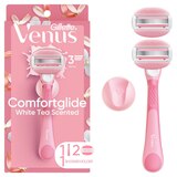 Gillette Venus Comfort Glide White Tea 3-Blade Razor + 2 Razor Blade Refills, thumbnail image 2 of 10
