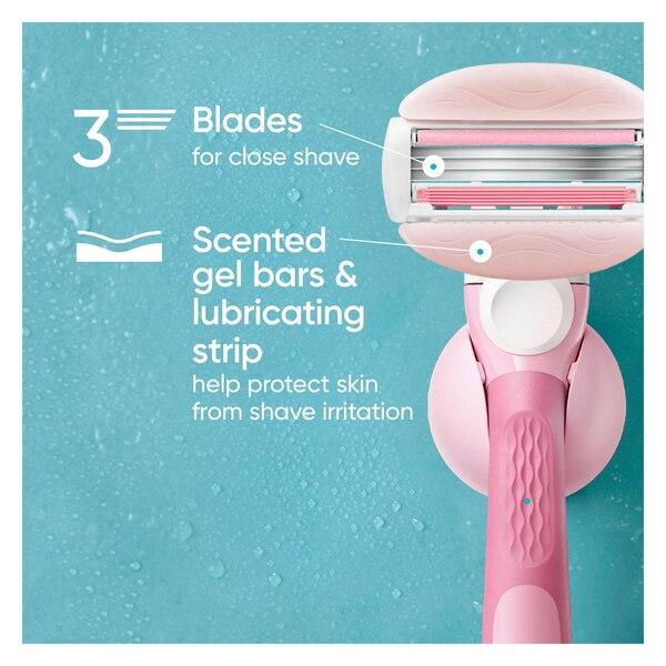Gillette Venus Comfort Glide White Tea 3-Blade Razor Blade Refills, 4 CT