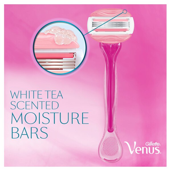 Gillette Venus Comfort Glide White Tea 3-Blade Disposable Razors, 2 CT