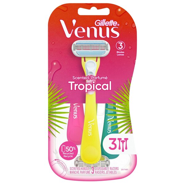 Gillette Venus Tropical 3-Blade Disposable Razor, 3 CT