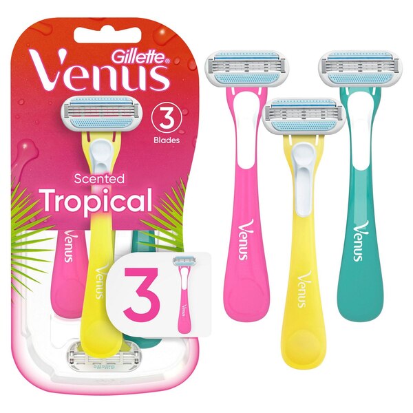 Gillette Venus Tropical 3-Blade Disposable Razor, 3 CT