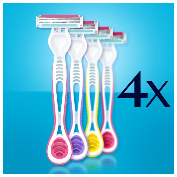 Gillette Venus Simply 3 3-Blade Disposable Razors, 4 CT