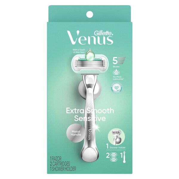 Gillette Venus Deluxe Smooth Sensitive 5-Blade Razor + 2 Razor Blade Refills