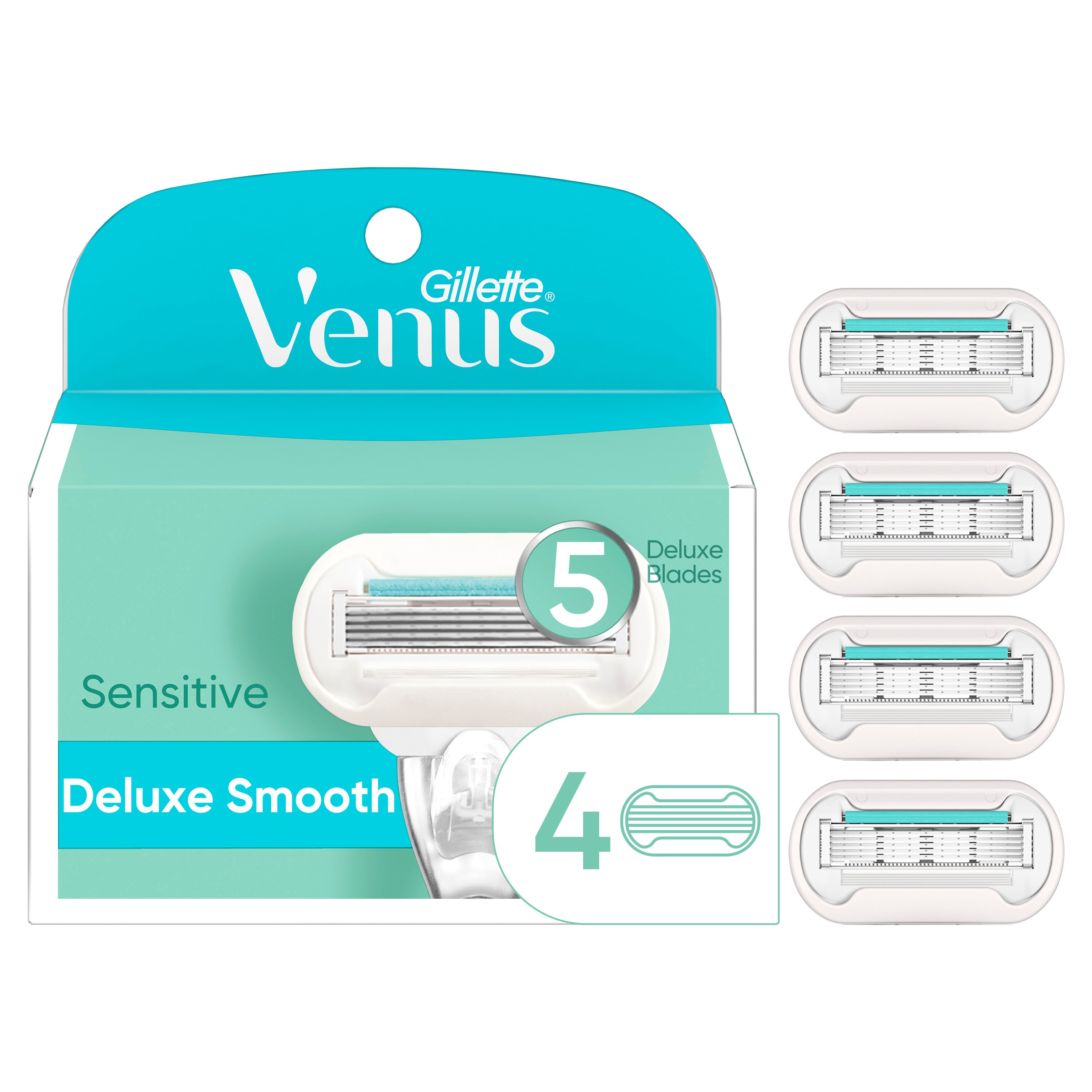 Gillette Venus Extra Smooth Sensitive - Rasuradora para mujer, 4 repuestos