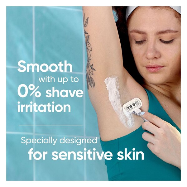 Gillette Venus Sensitive Deluxe Smooth 5-Blade Razor Blade Refills, 4 CT