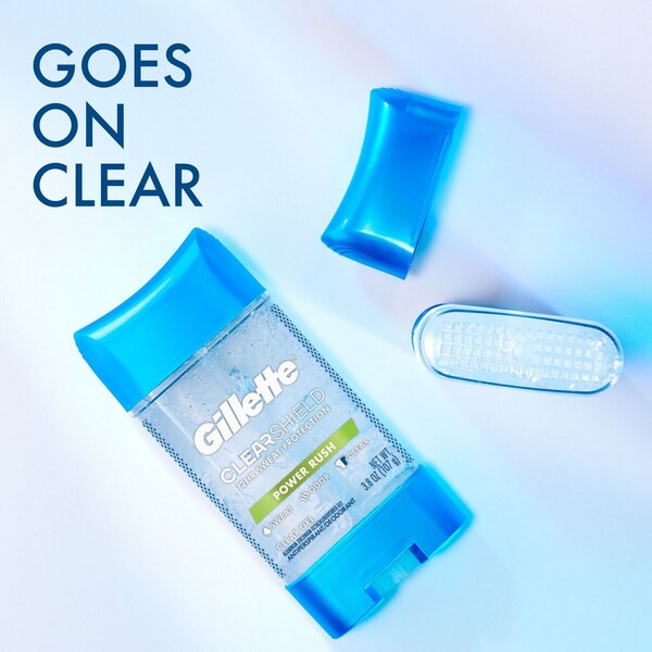 Gillette Clear Gel Antiperspirant Stick, Power Rush, 3.8 OZ, 2 Pack