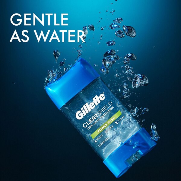 Gillette Clear Gel Antiperspirant Stick, Power Rush, 3.8 OZ, 2 Pack