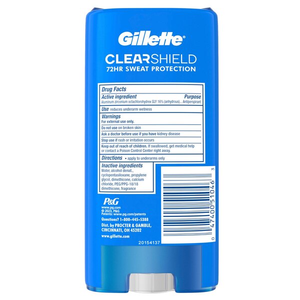 Gillette Clear Gel Antiperspirant Stick, Power Rush, 3.8 OZ, 2 Pack