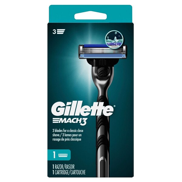 Gillette Mach3 3-Blade Razor + 1 Razor Blade Refill
