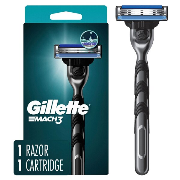 Gillette Mach3 3-Blade Razor + 1 Razor Blade Refill