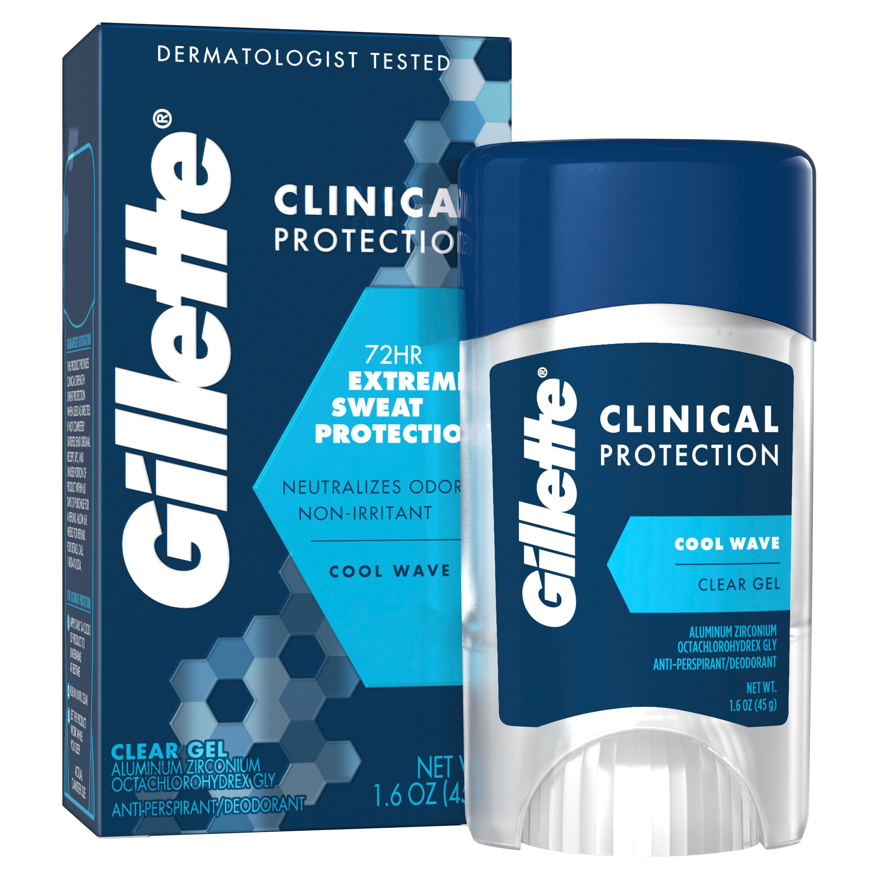 Gillette Clinical Clear Gel Anti-Perspirant and Deodorant, Cool Wave, 1.6 OZ