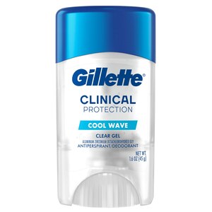 Gillette Clinical Protection 72-Hour Clear Gel Antiperspirant & Deodorant Stick, Cool Wave, 1.6 OZ