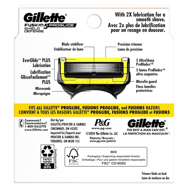 Gillette Proglide Shield 5-Blade Razor Blade Refills