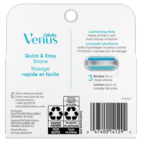 Gillette Venus Smooth 3-Blade Razor Blade Refills