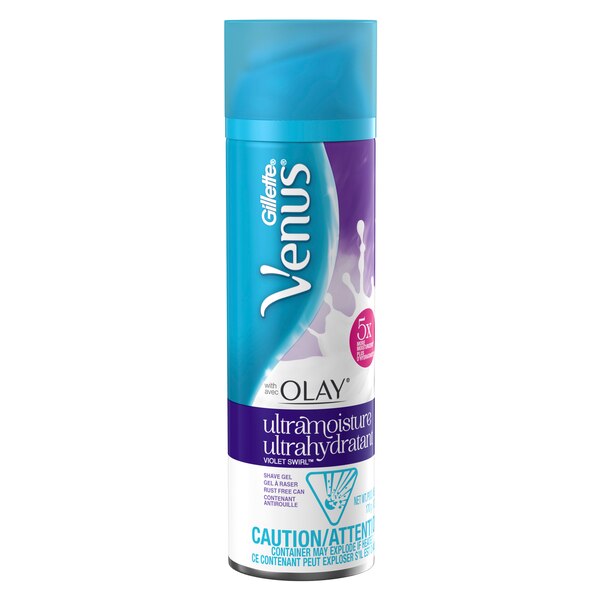Gillette Venus UltraMoisture Violet Swirl Shave Gel with Olay, 6 OZ