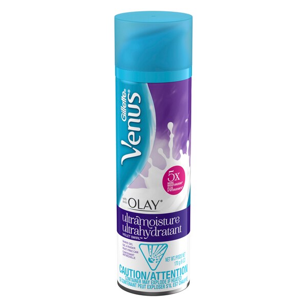 Gillette Venus UltraMoisture Violet Swirl Shave Gel with Olay, 6 OZ