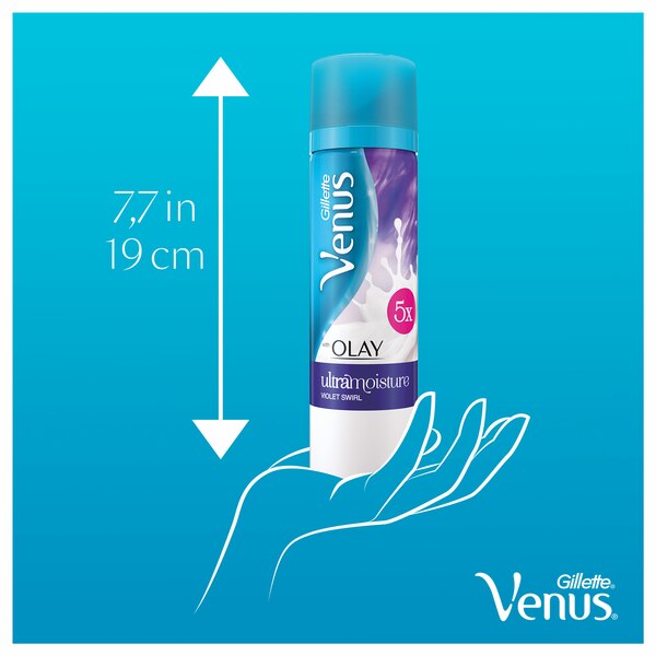 Gillette Venus UltraMoisture Violet Swirl Shave Gel with Olay, 6 OZ