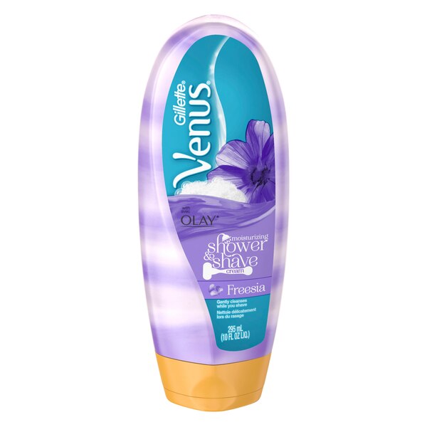 Gillette Venus Moisturizing Shower & Shave Cream with Olay, Freesia, 10 OZ