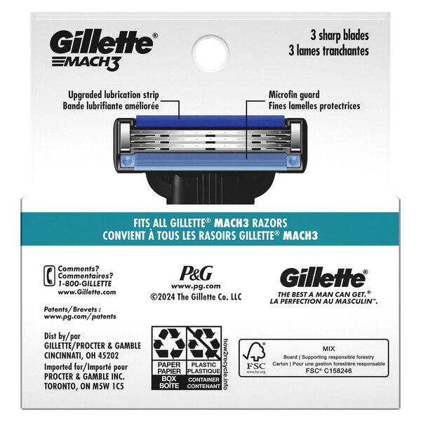 Gillette Mach3 3-Blade Razor Blade Refills