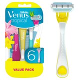 Gillette Venus Tropical 3-Blade Disposable Razors, 6 CT, thumbnail image