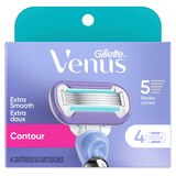 Gillette Venus Deluxe Smooth Swirl & Platinum 5-Blade Razor Blade Refills, 4 CT, thumbnail image 1 of 8