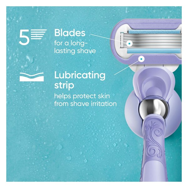 Gillette Venus Deluxe Smooth Swirl & Platinum 5-Blade Razor Blade Refills, 4 CT