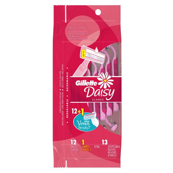 Gillette Venus Daisy Classic Disposable Razors, 12 CT