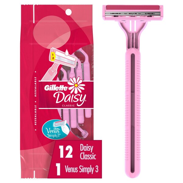 Gillette Venus Daisy Classic Disposable Razors, 12 CT
