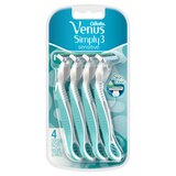 Gillette Venus Simply 3 Sensitive 3-Blade Disposable Razors, 4 CT, thumbnail image