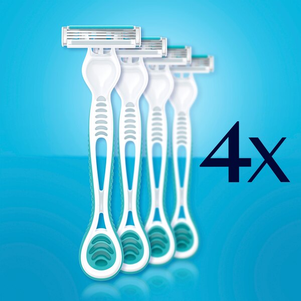 Gillette Venus Simply 3 Sensitive 3-Blade Disposable Razors, 4 CT