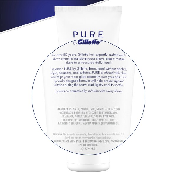 PURE by Gillette Men's Shaving Cream, 6 OZ