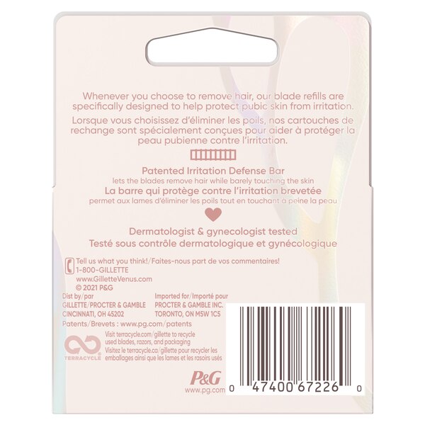 Gillette Venus Women's Razor Blades for Pubic Hair and Skin, 4 CT