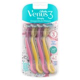 Gillette Venus Simply 3 3-Blade Disposable Razors, Dragonfruit, 4 CT, thumbnail image 2 of 9